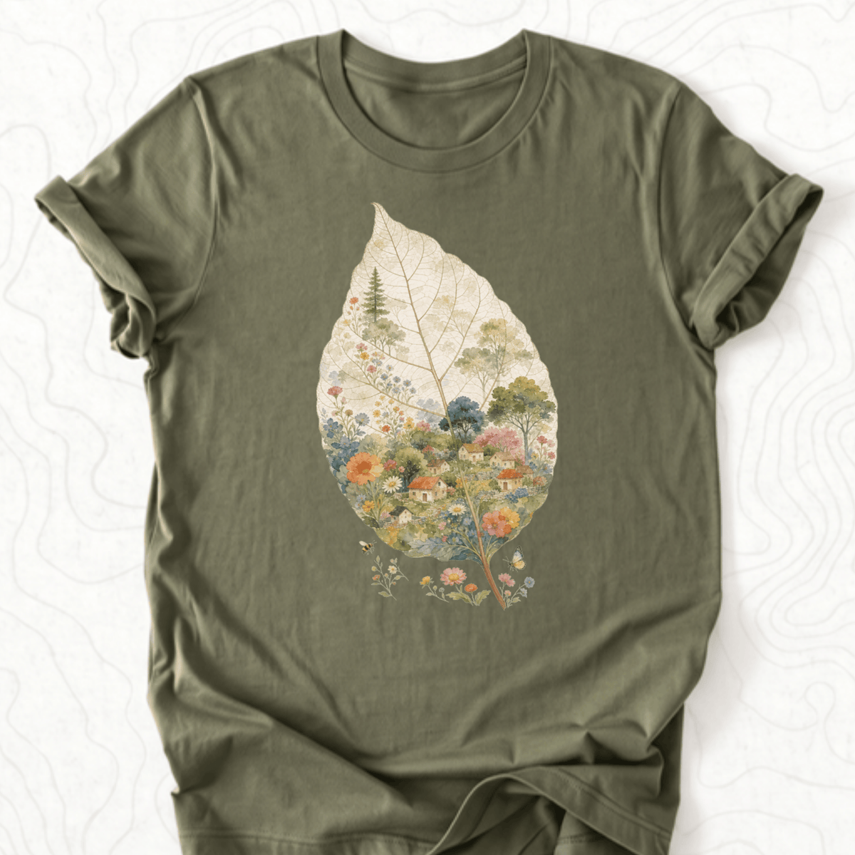 Leaf Village Tee - Military Green