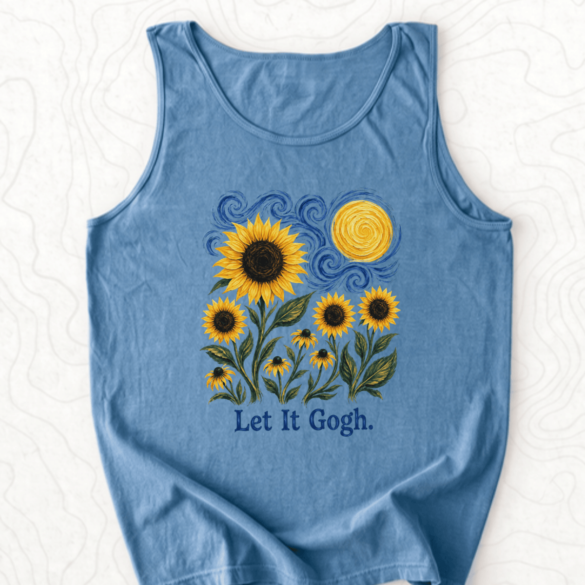 Let It Gogh Tank Top - Blue Jean