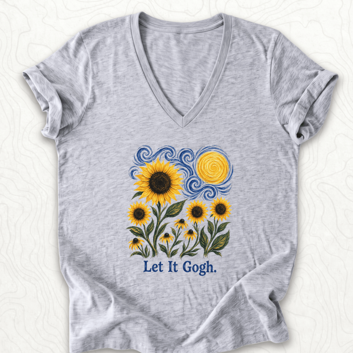 Let It Gogh V-Neck - Athletic Heather