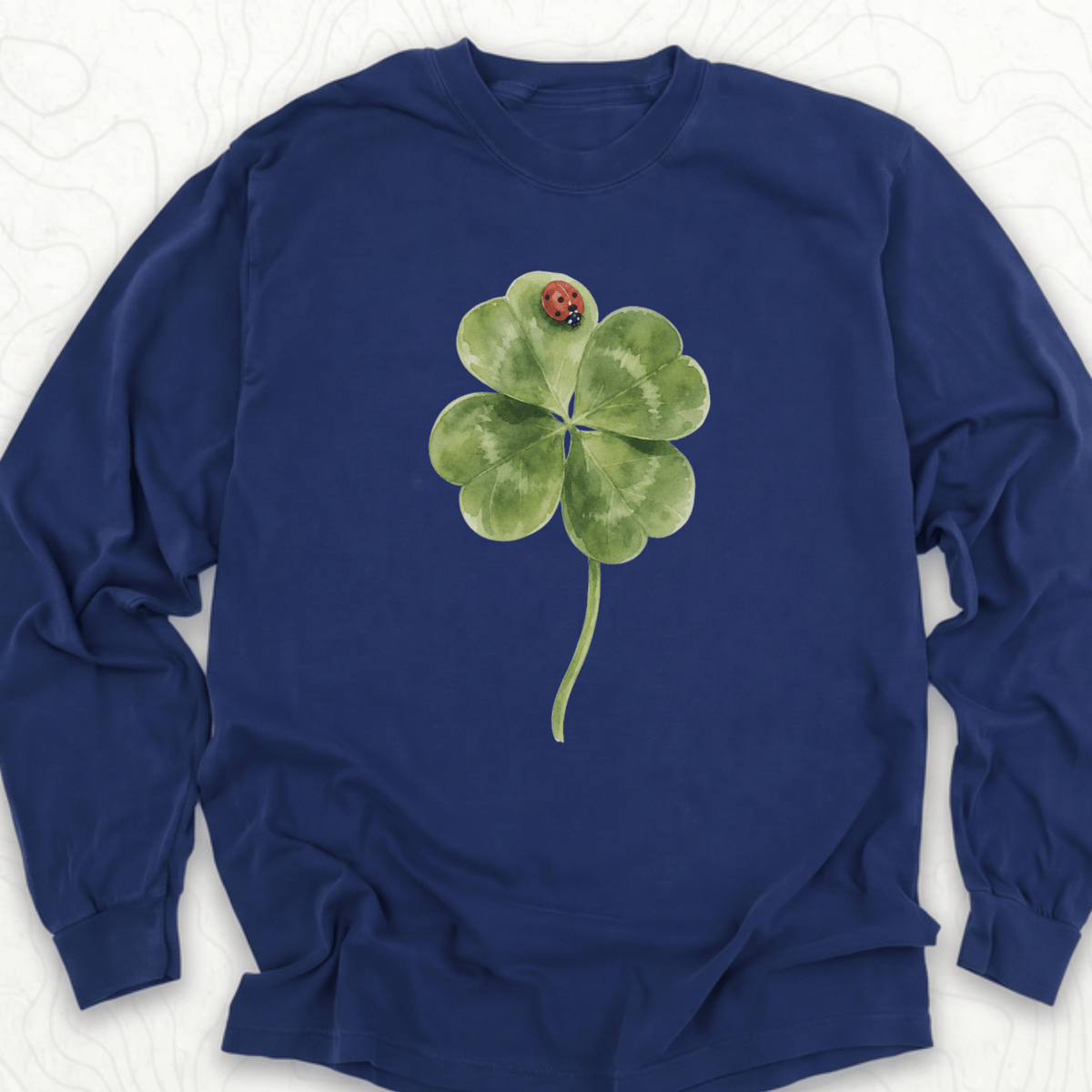 Lucky Clover LS T-shirt - True Navy