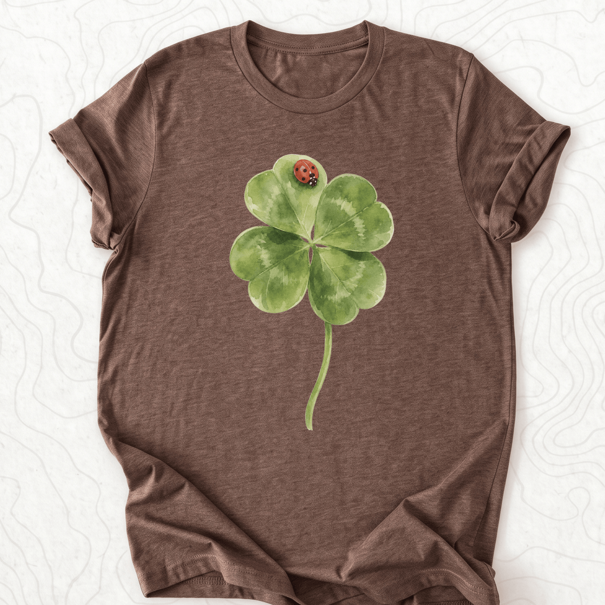 Lucky Clover Tee - Heather Brown