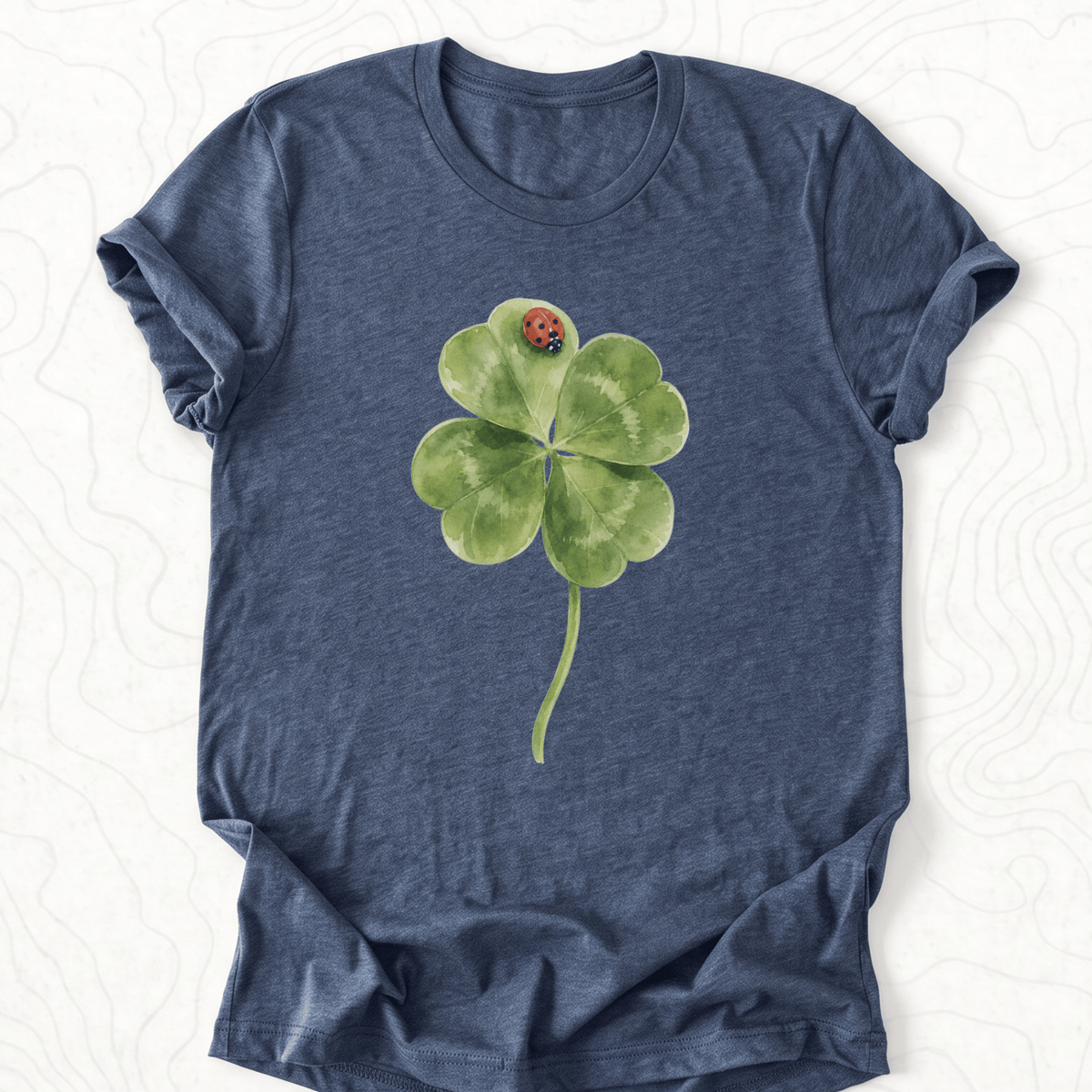 Lucky Clover Tee - Heather Navy