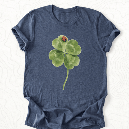 Lucky Clover Tee - Heather Navy