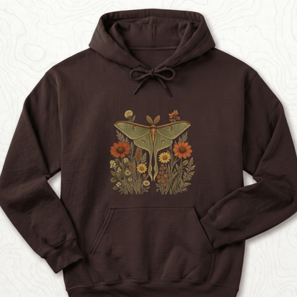 Luna Moth Hoodie - Dark Chocolate
