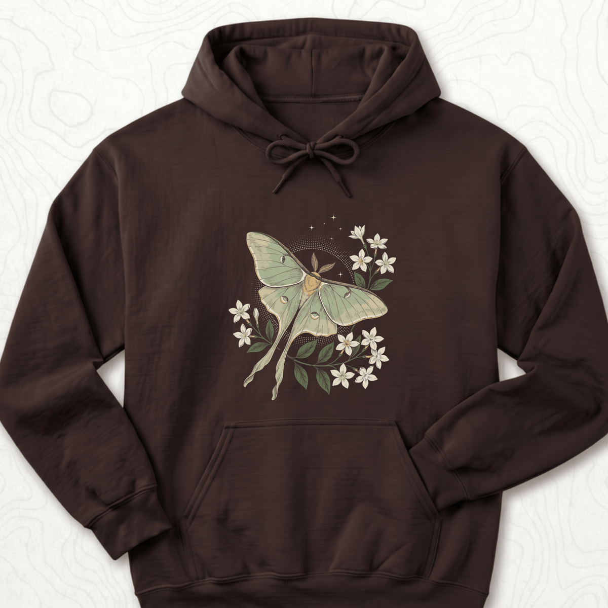 Luna Moth Hoodie - Dark Chocolate