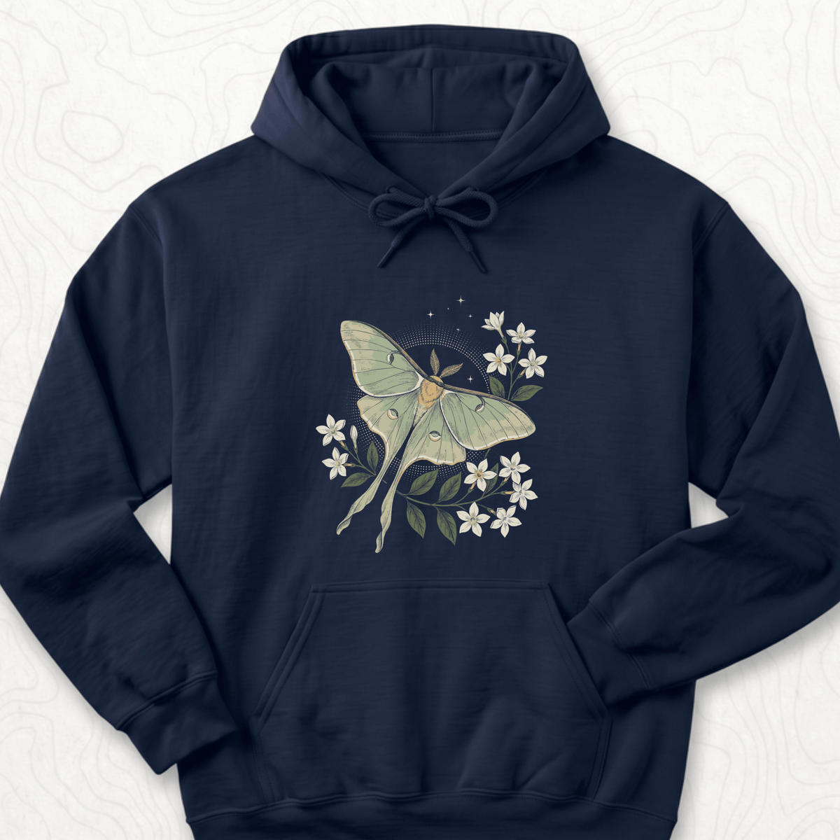Luna Moth Hoodie - Navy
