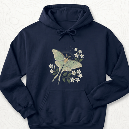 Luna Moth Hoodie - Navy