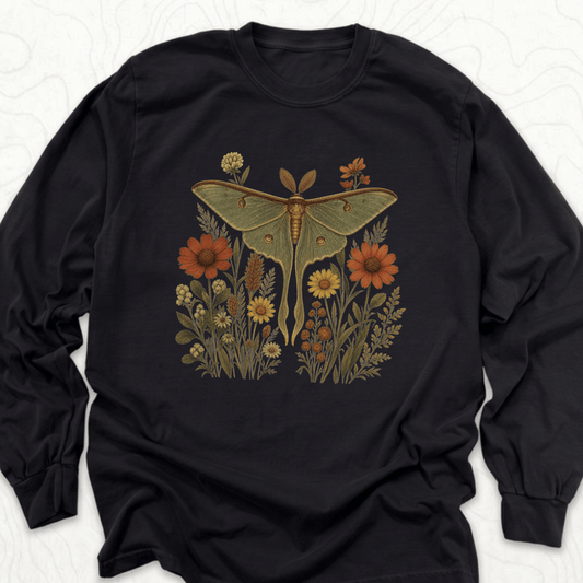 Luna Moth LS T-shirt - Black