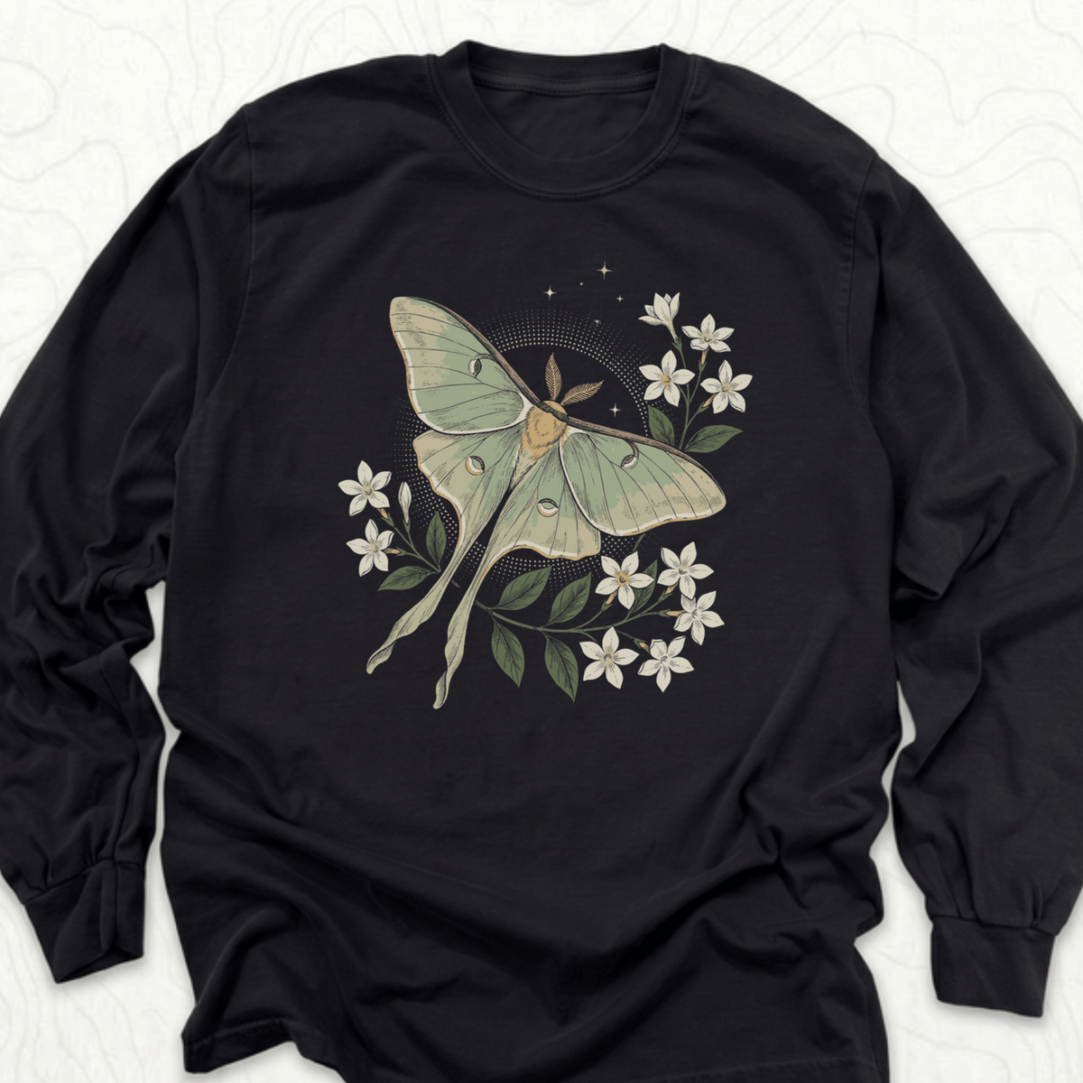 Luna Moth LS T-shirt - Black