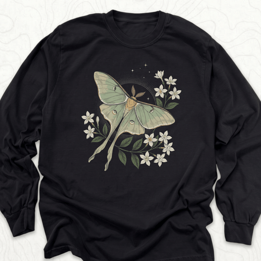 Luna Moth LS T-shirt - Black
