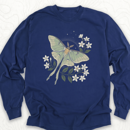 Luna Moth LS T-shirt - True Navy