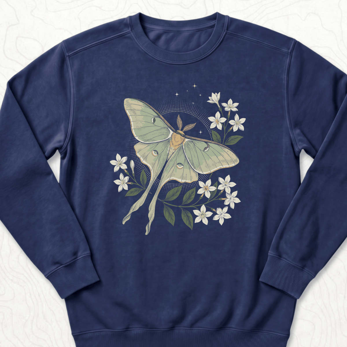 Luna Moth Sweatshirt - True Navy