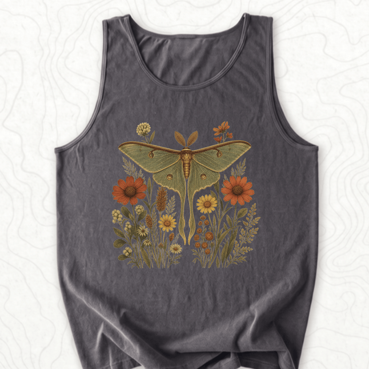 Luna Moth Tank Top - Pepper