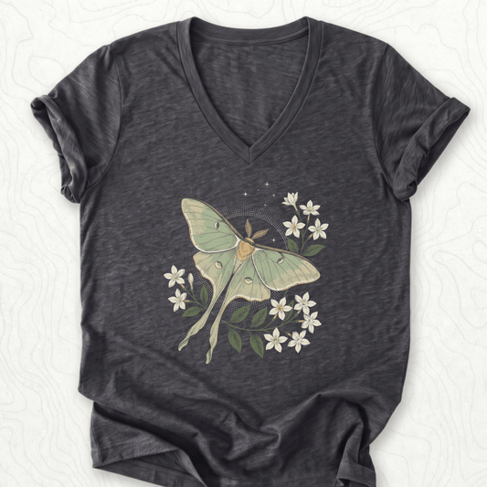 Luna Moth V-Neck - Dark Grey Heather