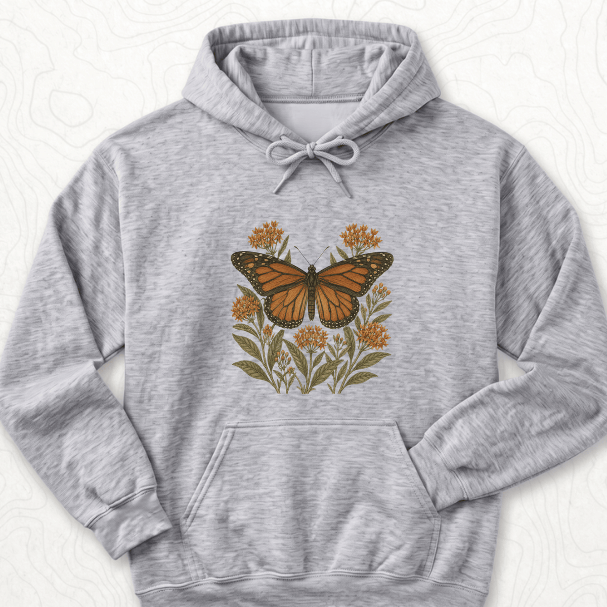 Monarch Butterfly Hoodie - Sport Grey