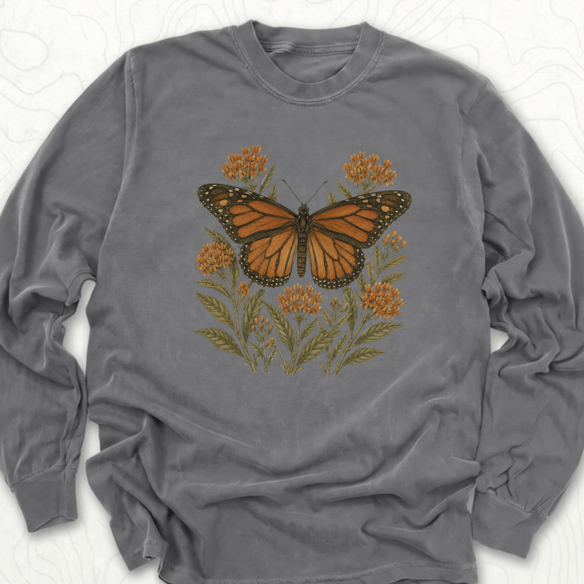 Monarch Butterfly LS T-shirt - Pepper