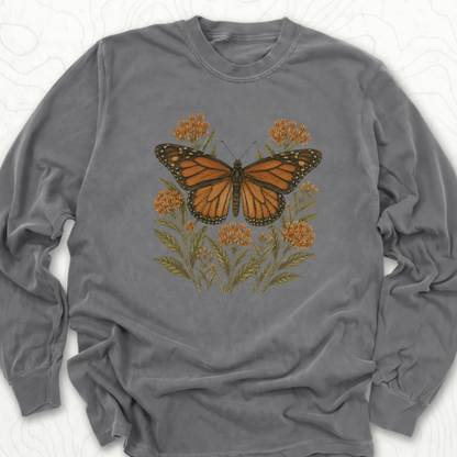 Monarch Butterfly LS T-shirt - Pepper