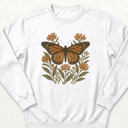 Monarch Butterfly Sweatshirt - White