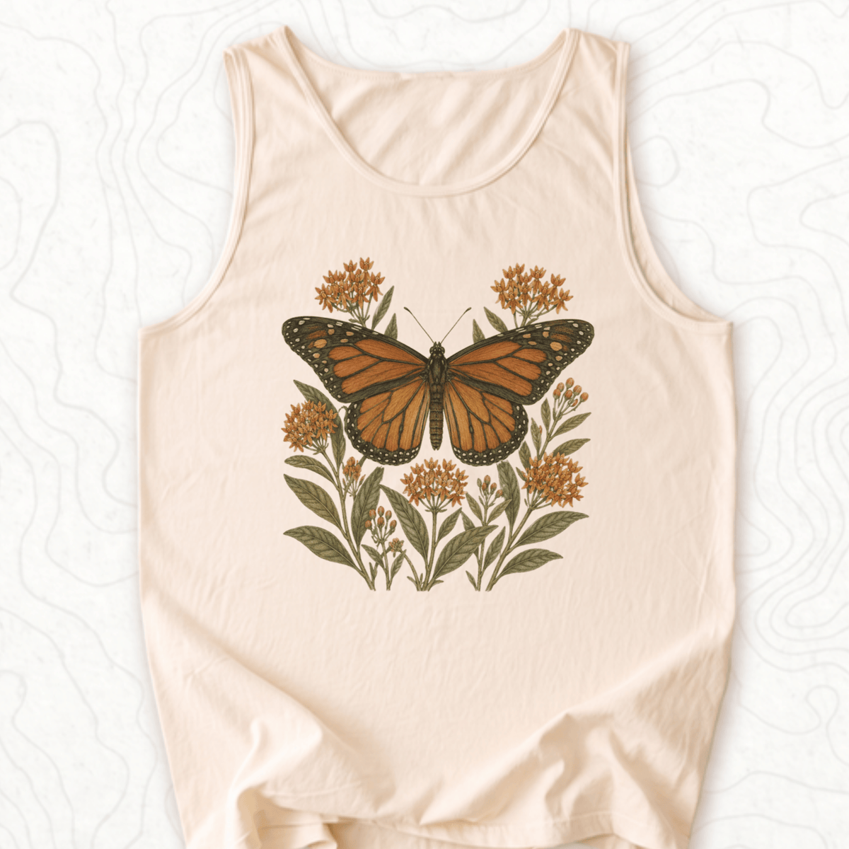 Monarch Butterfly Tank Top - Ivory