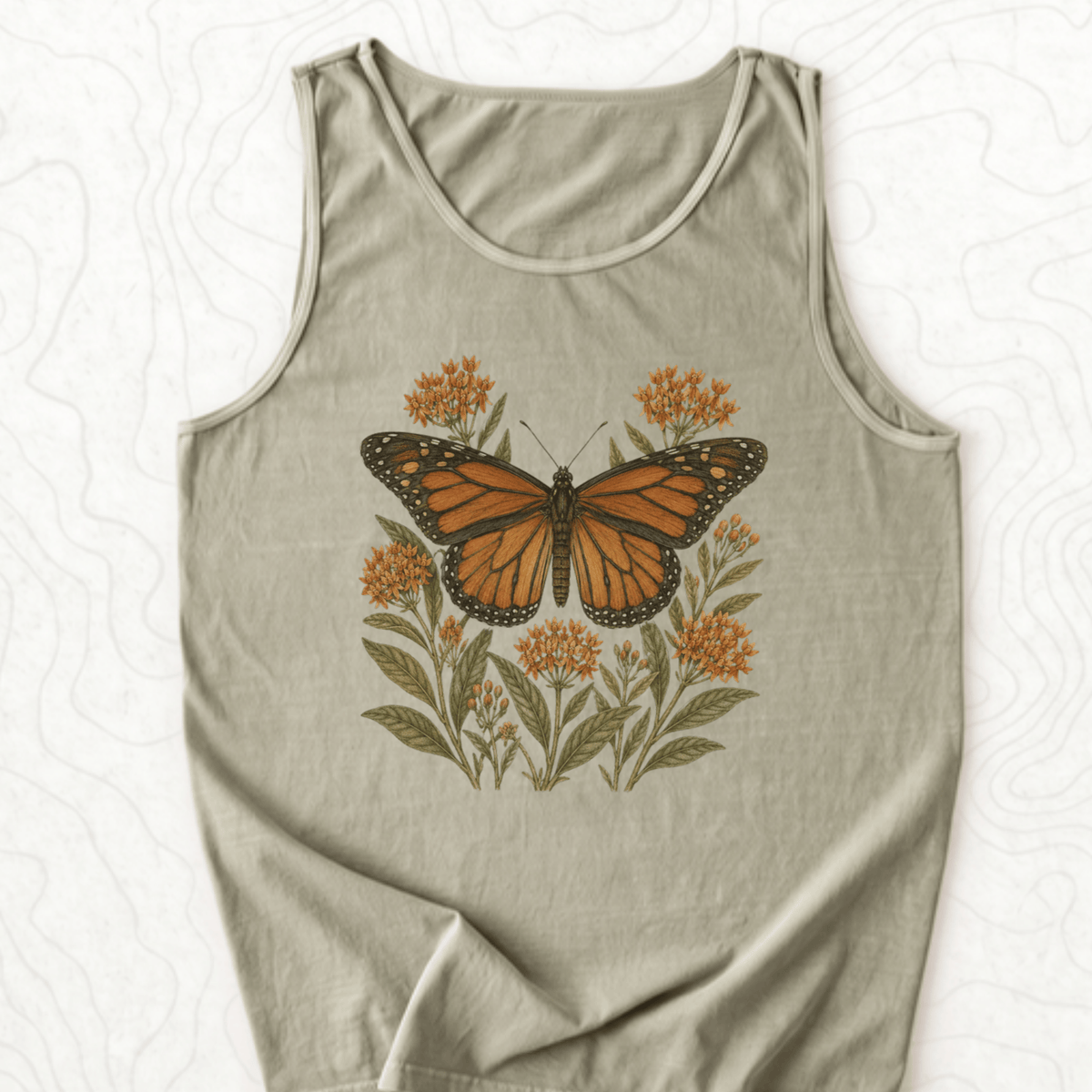 Monarch Butterfly Tank Top - Sandstone