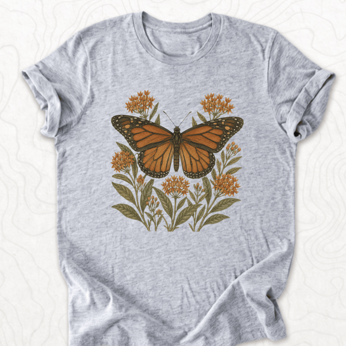 Monarch Butterfly Tee - Athletic Heather