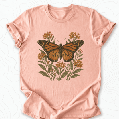 Monarch Butterfly Tee - Heather Peach
