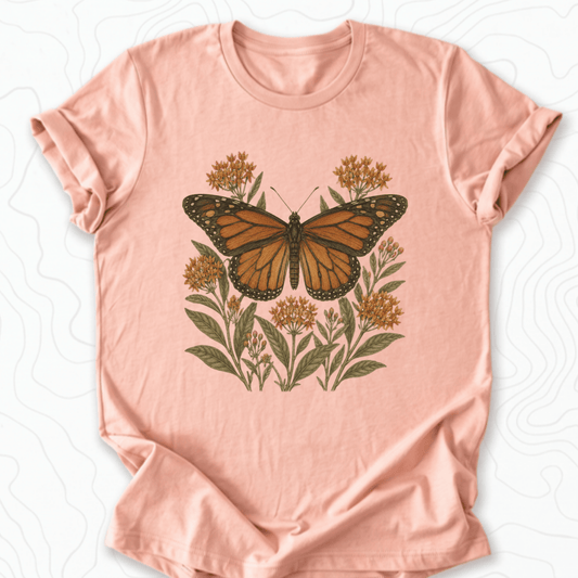 Monarch Butterfly Tee - Heather Peach