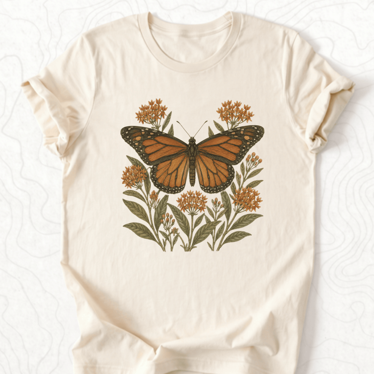 Monarch Butterfly Tee - Natural