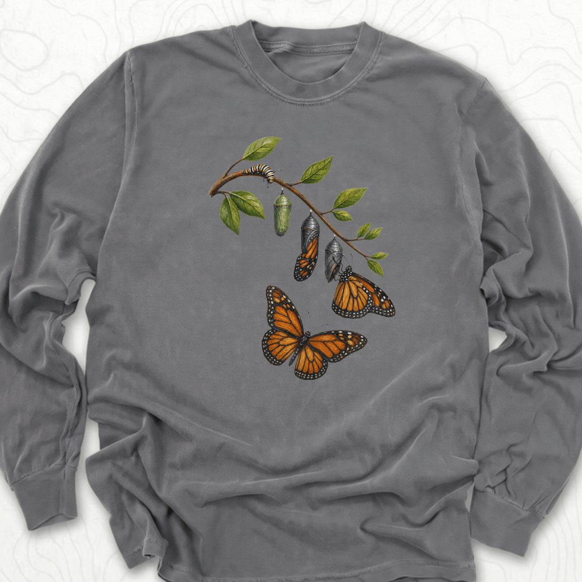 Monarch Metamorphosis LS T-shirt - Pepper