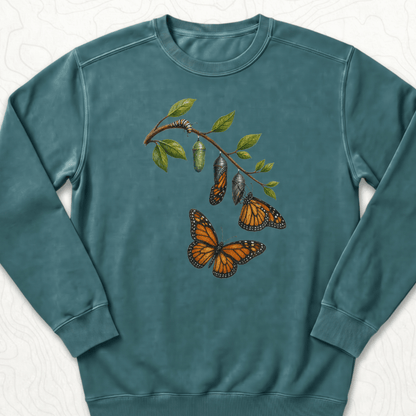 Monarch Metamorphosis Sweatshirt - Blue Spruce