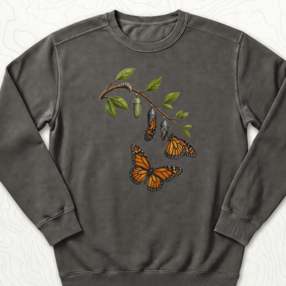 Monarch Metamorphosis Sweatshirt - Pepper