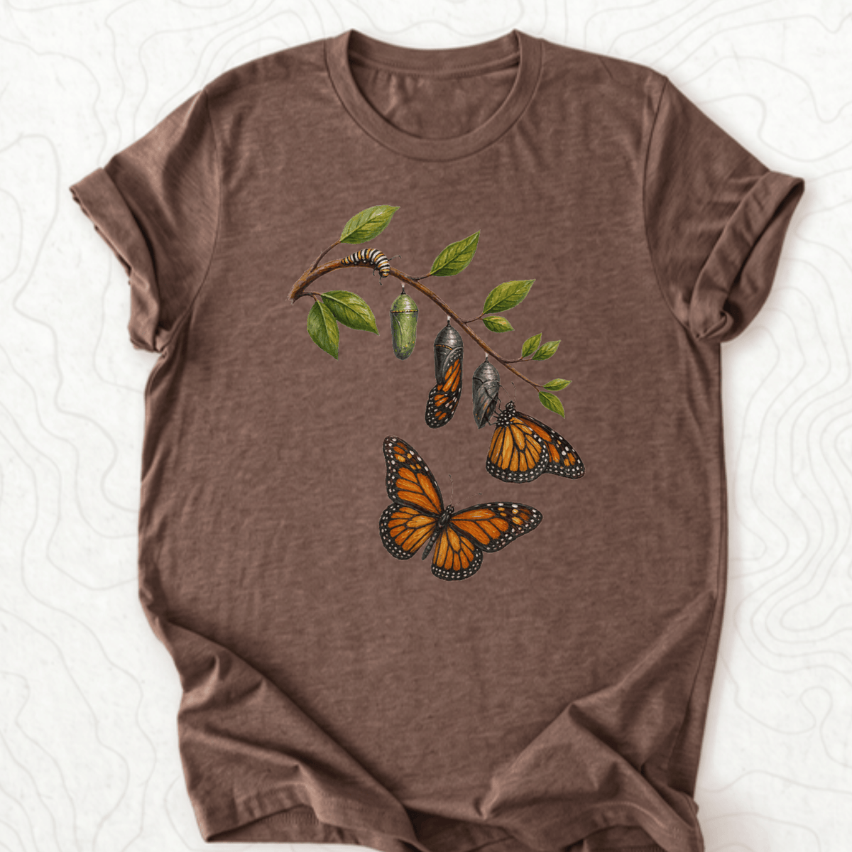 Monarch Metamorphosis Tee - Heather Brown