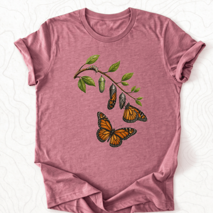 Monarch Metamorphosis Tee - Heather Mauve