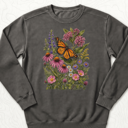 Monarch Wildflowers Sweatshirt - Pepper