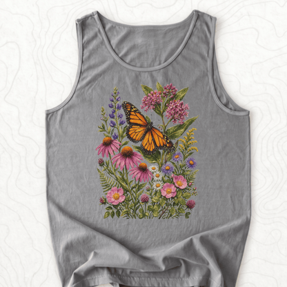 Monarch Wildflowers Tank Top - Grey