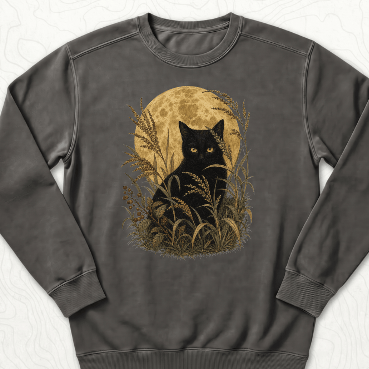 Moonlit Black Cat Sweatshirt - Pepper