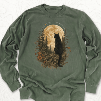 Moonlit Cat LS T-shirt - Hemp