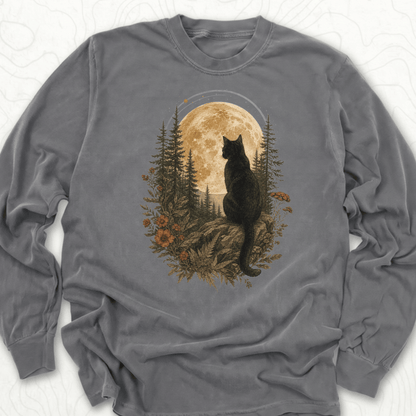 Moonlit Cat LS T-shirt - Pepper