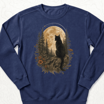Moonlit Cat Sweatshirt - True Navy