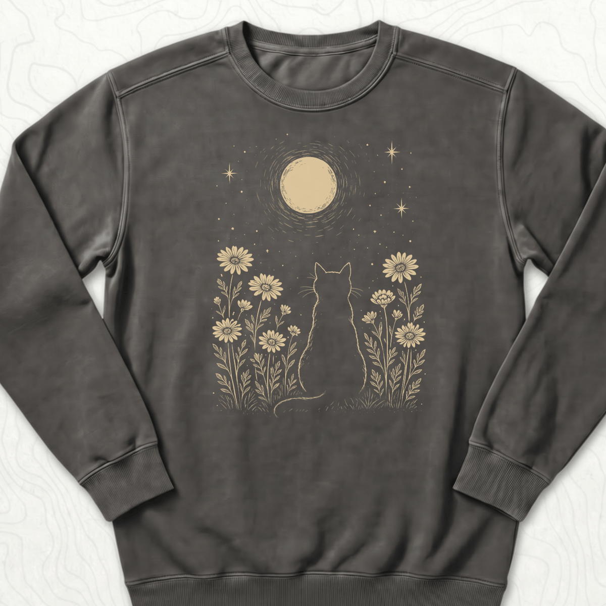 Moonlit Cat Sweatshirt - Pepper