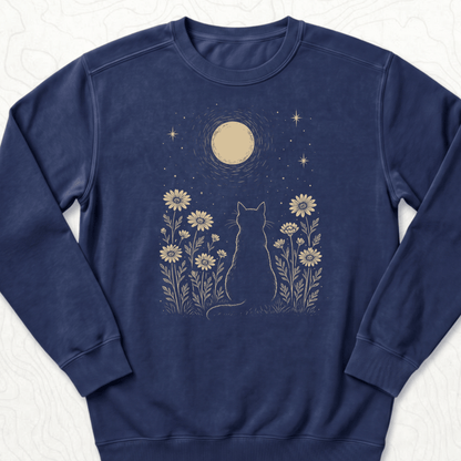 Moonlit Cat Sweatshirt - True Navy