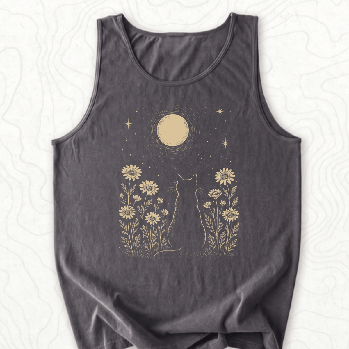 Moonlit Cat Tank Top - Pepper