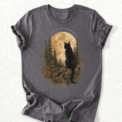 Moonlit Cat Tee - Asphalt
