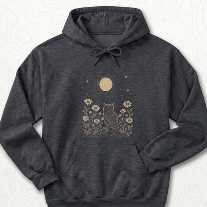 Moonlit Owl Hoodie - Dark Heather