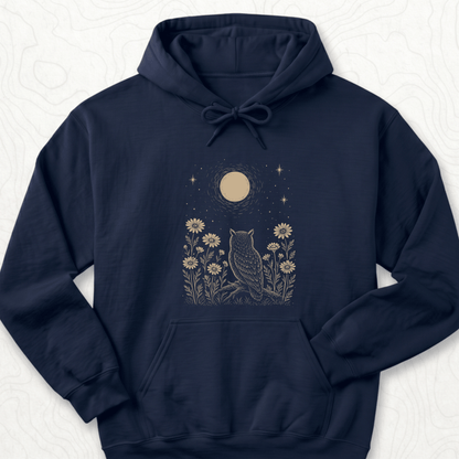 Moonlit Owl Hoodie - Navy