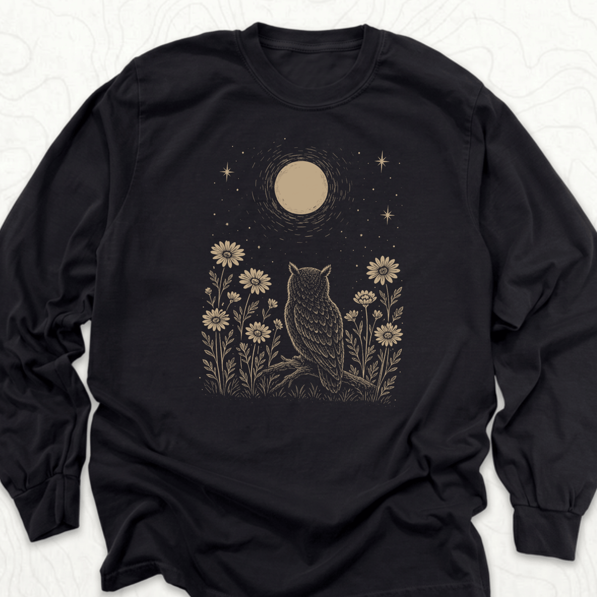 Moonlit Owl LS T-shirt - Black