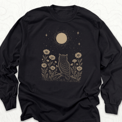 Moonlit Owl LS T-shirt - Black