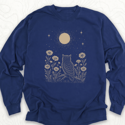 Moonlit Owl LS T-shirt - True Navy