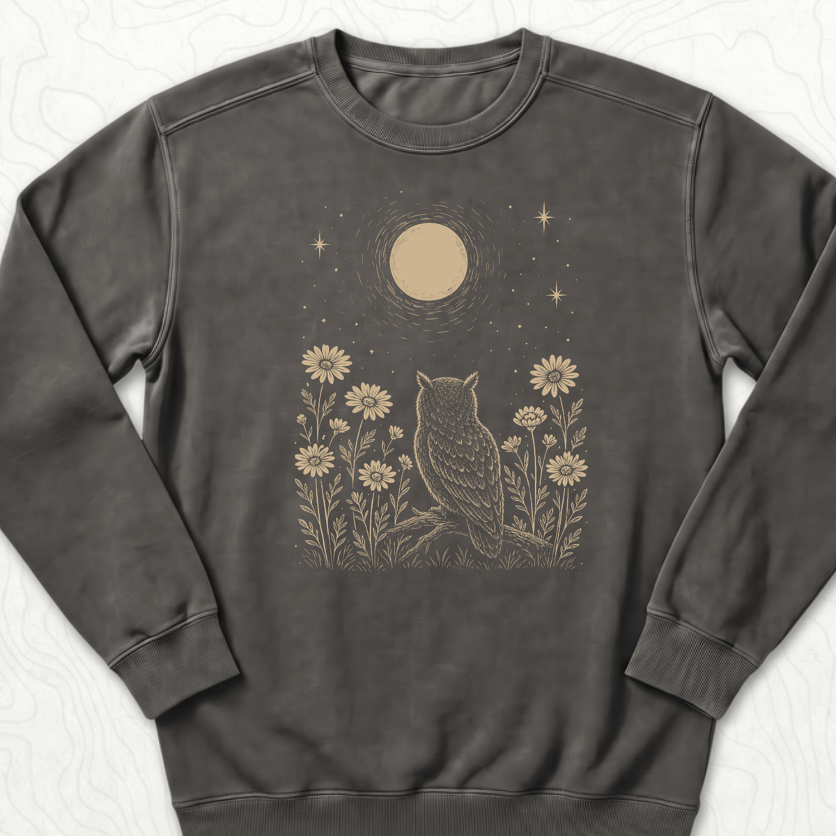 Moonlit Owl Sweatshirt - Pepper