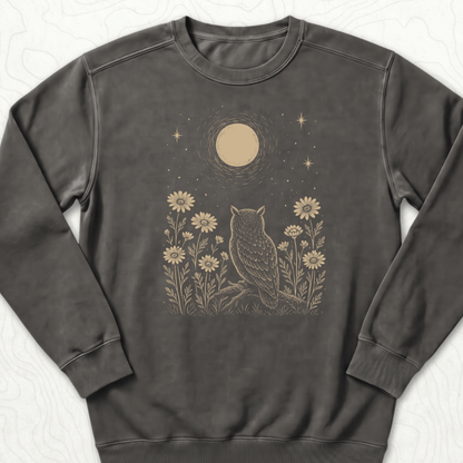 Moonlit Owl Sweatshirt - Pepper